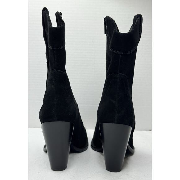 Jeffrey Campbell Black Suede Western Boots Size 6 Pointed Toe Wedge Heel NEW - Picture 6 of 10